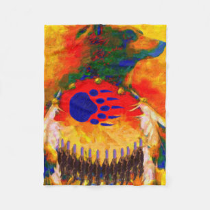 Cobertor De Velo Cobertura do velo do nativo americano do guerreiro