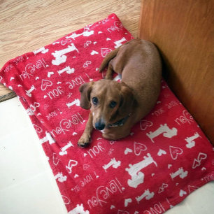 Cobertor De Velo Cobertura dos corações de Doxie do Dachshund eu 