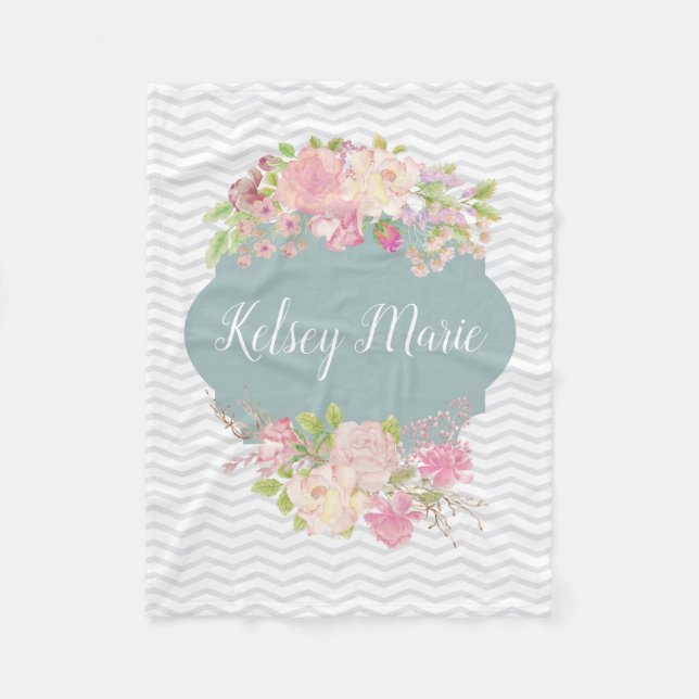 Cobertor De Velo Cobertura floral da aguarela (Frente)