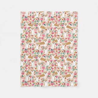 Cobertor De Velo Cobertura floral do Corgi - creme