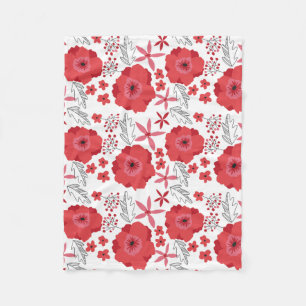 Cobertor De Velo Cobertura floral do velo da papoila vermelha