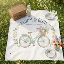 Cobertura Floral Vintage Bicicleta Piquenique ao A