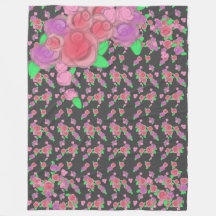Cobertura no Bolo Rosa Rosa Impressão Floral Fleec
