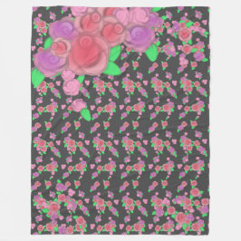 Cobertor De Velo Cobertura no Bolo Rosa Rosa Impressão Floral Fleec