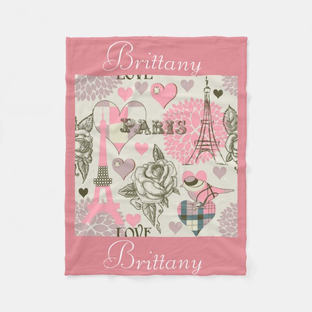 Cobertor De Velo Cobertura/Paris personalizadas do velo (Frente)