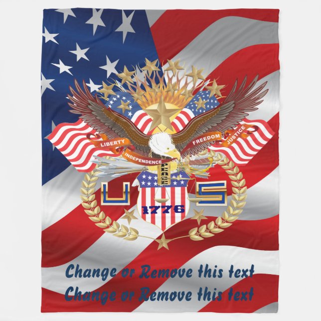Cobertor De Velo Cobertura patriótica 30" x40" 50" x60" 60" x80 " (Frente)