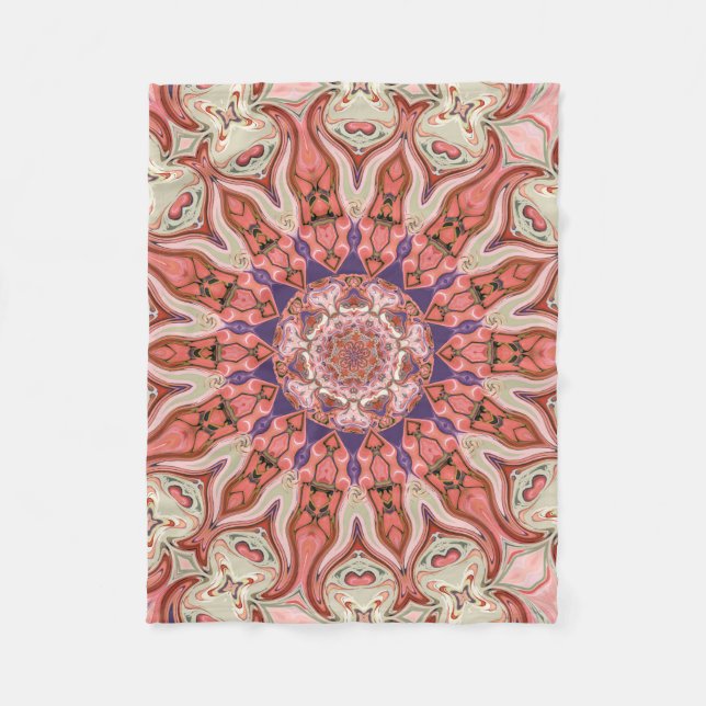 Cobertor De Velo Cobertura pequena do velo da mandala dos rosa do (Frente)