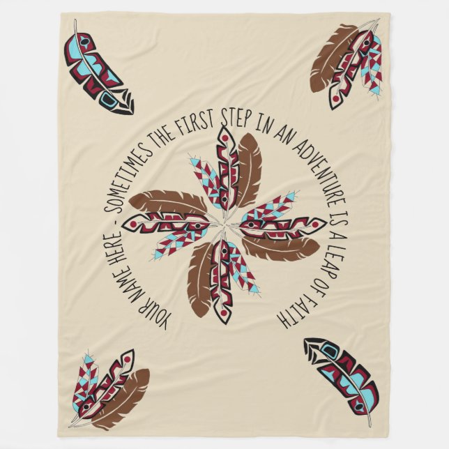 Cobertor De Velo Cobertura personalizada da pena do nativo (Frente)