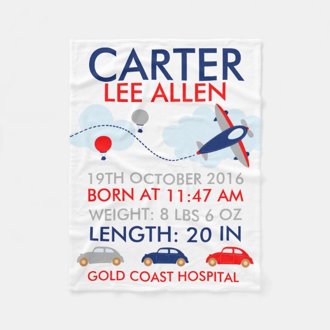 Cobertor De Velo Cobertura personalizada nascimento do velo do (Frente)