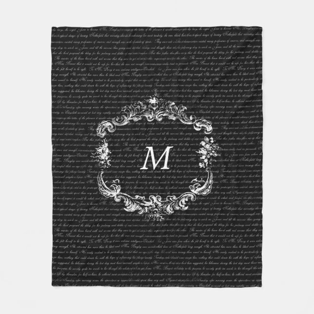 Cobertor De Velo Cobertura personalizada preto do velo do texto de (Frente)