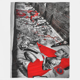 Cobertor De Velo Cobertura preta, vermelha e branca dos grafites da