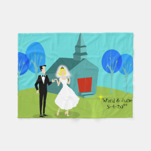 Cobertor De Velo Cobertura retro customizável do velo do casal do