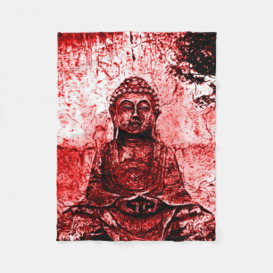 Cobertor De Velo Cobertura vermelha da arte do Grunge de Buddha