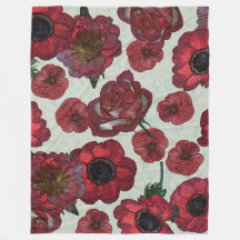 Cobertura vermelha do velo das flores, grande