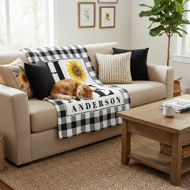 Cobertor De Velo Cobertura xadrez de búfalo girassol "Casa" persona
