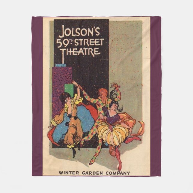 Cobertor De Velo cobrir do playbill do Al Jolson de 1923 (Frente)