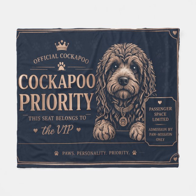 Cobertor De Velo Cockapoo Car Blanket Funny Dog Travel Gift (Frente (Horizontal))
