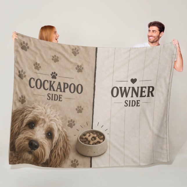 Cobertor De Velo Cockapoo Owner Side Blanket Funny Dog Lover Gift (In Situ)