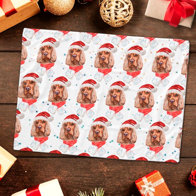 Cobertor De Velo Cocker Spaniel Inglês Natal Raça de Cão (Criador carregado)
