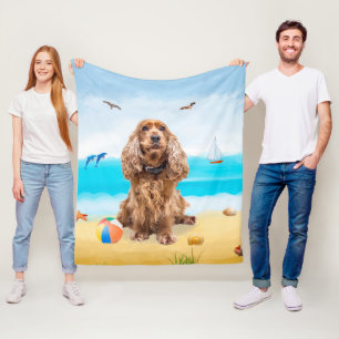Cobertor De Velo Cocker Spaniel no Beach
