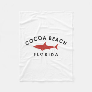 Cobertor De Velo Cocoa Beach Flórida Tubarão Férias Lembrança Vinta