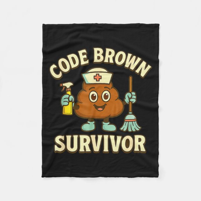 Cobertor De Velo Code Brown Survivor Funny Nurse Cna Medical Humor  (Frente)
