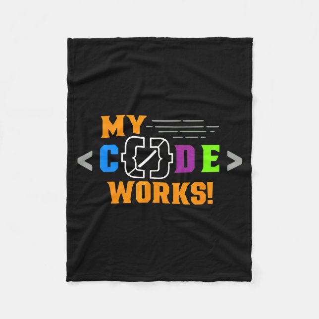 Cobertor De Velo Código funciona programador engraçado codificando  (Frente)