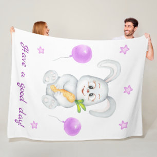 Cobertor De Velo Coelhinho bonito para um Poster de humor positivo