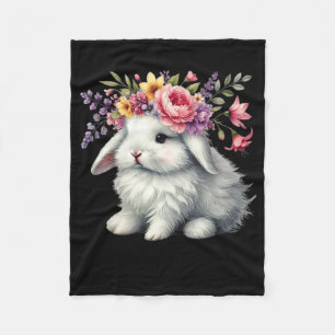 Cobertor De Velo Coelhinho De Páscoa Com Coroa Floral De Flores E M