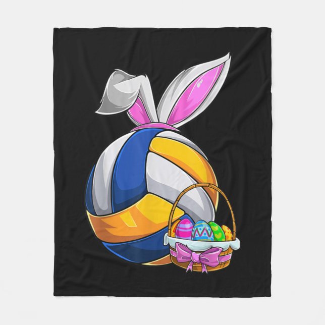 Cobertor De Velo Coelhinho de Páscoa de Voleibol Ovos de Páscoa caç (Frente)