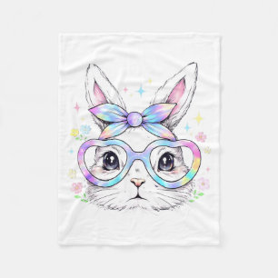 Cobertor De Velo Coelhinho Fofo Rosto de Coelho Óculos Tie Dye Meni