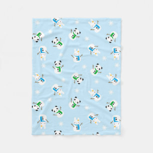 Cobertor De Velo Coelhinhos de Neve & Pandas de Neve