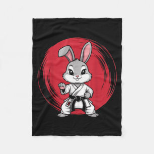 Cobertor De Velo Coelho Artes Marciais Bunny Karate Jiu-Jitsu Judô