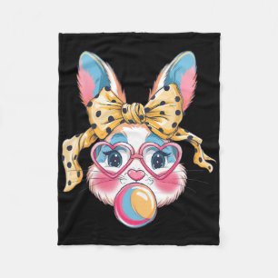 Cobertor De Velo Coelho Bonito Rosto Cara Tie Dye Gles Garota Feliz
