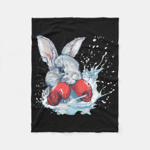 Cobertor De Velo Coelho Boxeador Com Luvas de Boxe Kickboxing Engra