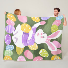 Cobertor De Velo coelho com ovos de Páscoa