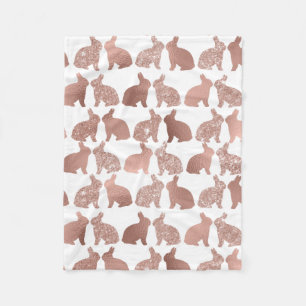 Cobertor De Velo Coelho de Páscoa em Rose Gold com Lantejoulas de F