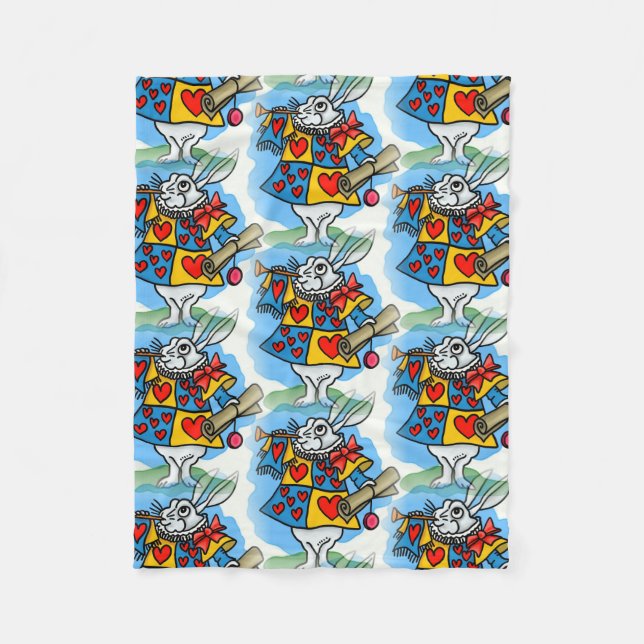 Cobertor De Velo Coelho em Wonderland (Frente)