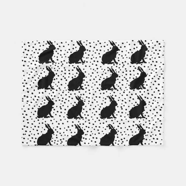 Cobertor De Velo Coelho Negro Silhout Páscoa (Frente (Horizontal))