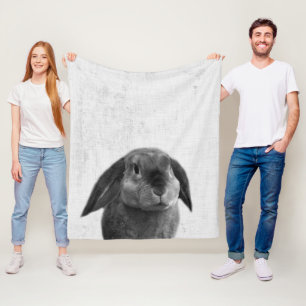 Cobertor De Velo Coelho Peekaboo Preto e Branco Minimalista Berçári