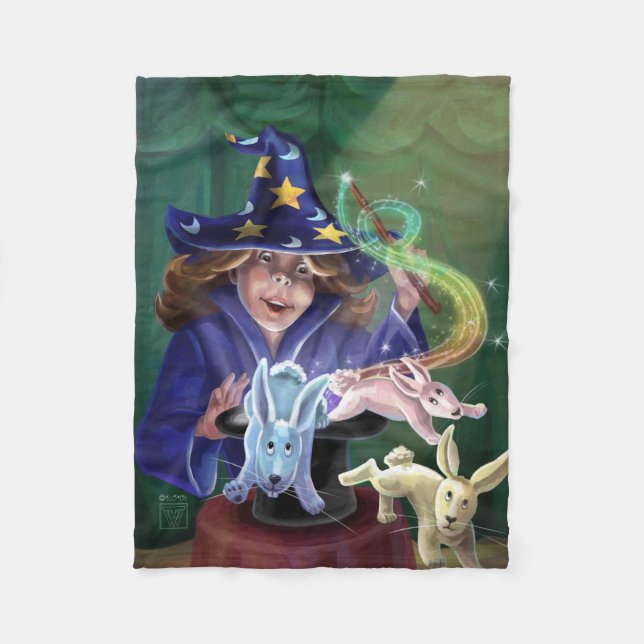 Cobertor De Velo Coelhos de uma magia do chapéu (Frente)