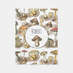Cobertor De Velo Cogumelos Florestais Russos Personalizados