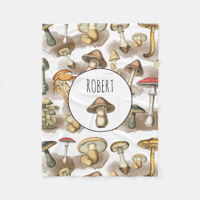 Cobertor De Velo Cogumelos Florestais Russos Personalizados (Frente)