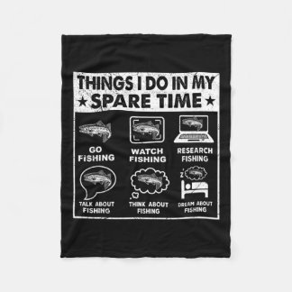 Cobertor De Velo Coisas Que Eu Faço No Meu Tempo Livre Pescar Engra