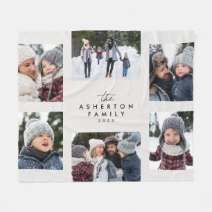 Cobertor De Velo Colagem da família 6 fotografia simples moderna e