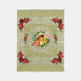 Cobertor De Velo Colagem da safra Retro com rendas e flores