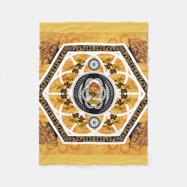 Cobertor De Velo Colagem da safra Retro com rendas e flores (Frente)