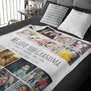 Cobertor De Velo Colagem De 16 Fotos E Texto Personalizado