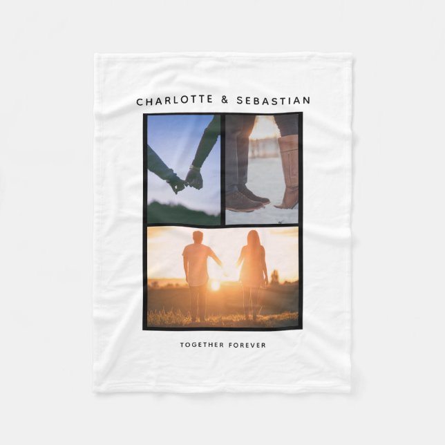 Cobertor De Velo Colagem de 3 fotos personalizada (Frente)