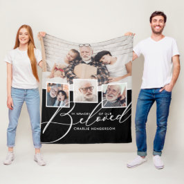 Cobertor De Velo Colagem de 4 Fotos em Memória de Nosso Querido